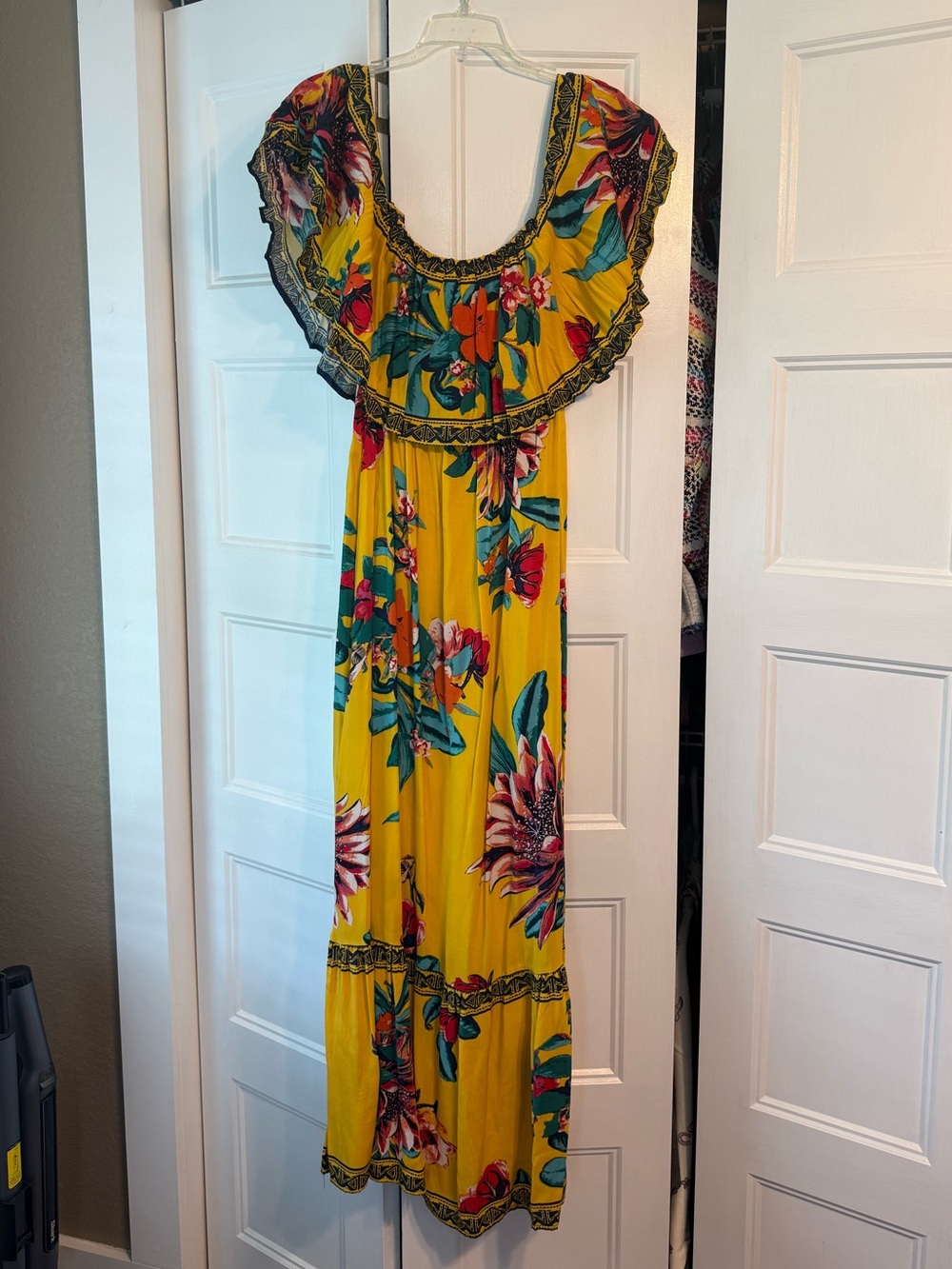 Tropical Flying Tomato Maxi Dress